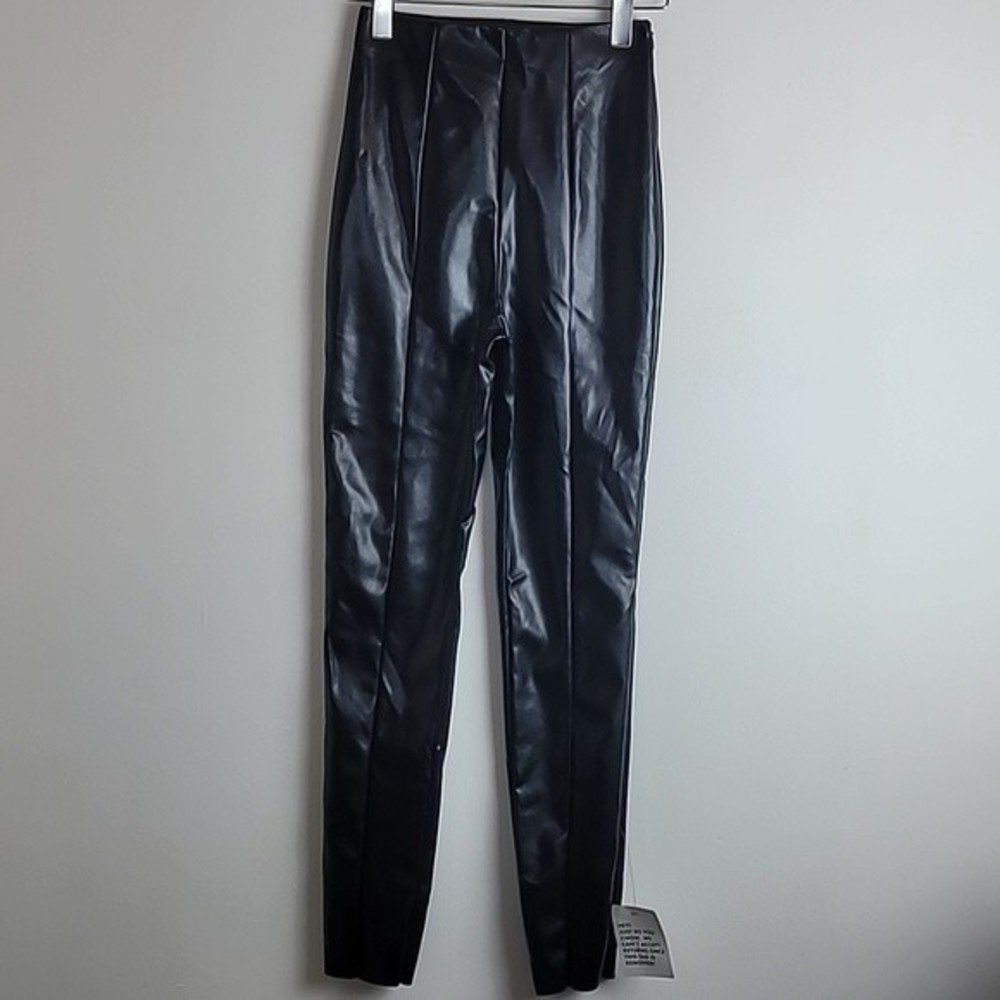 Asos faux leather high rise legging Sz 2 Black